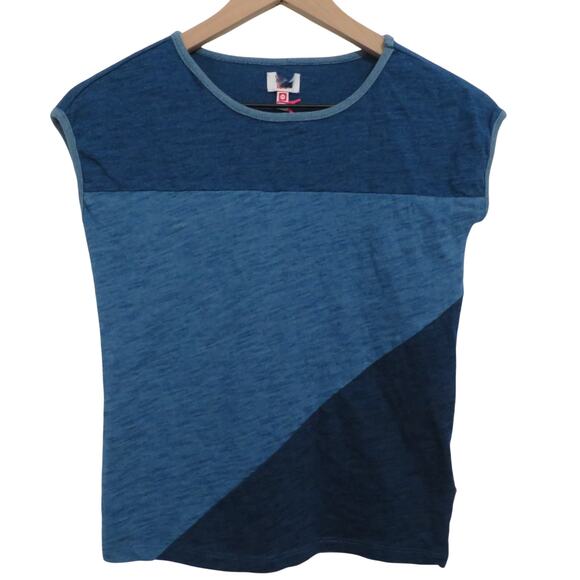 Tumble 'N Dry Kids Sz 8/10 Blue Colorblock Tank - Picture 1 of 6